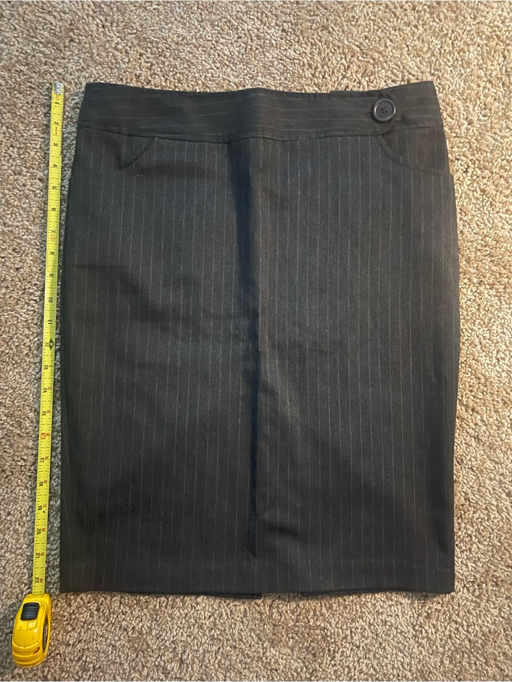 Classic Black Pinstripe Pencil Skirt - Women's M